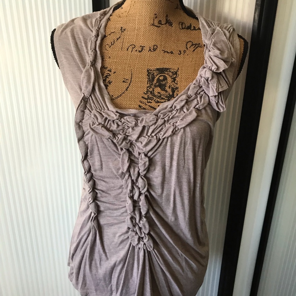 Willi Smith asymmetric soft and comfortable top. Unique design, raw edges.